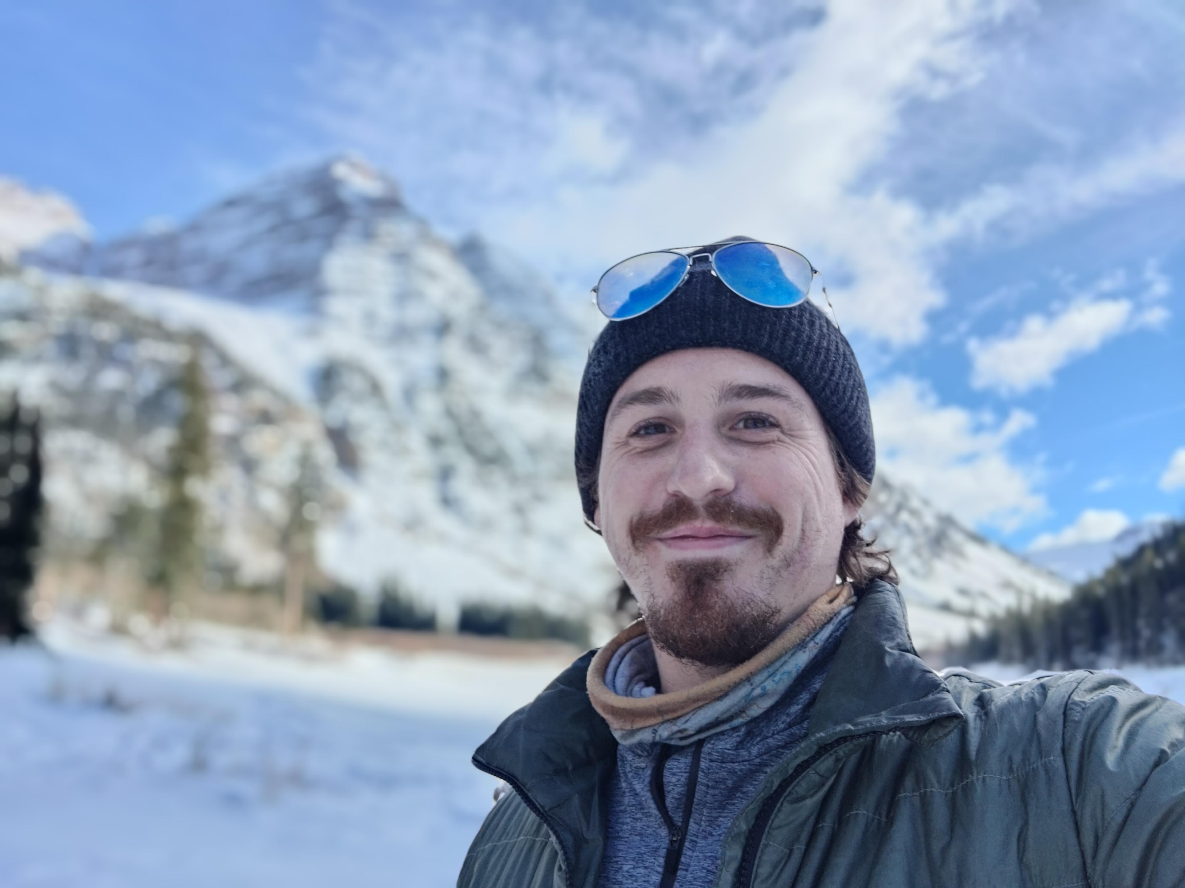 Sheamus hiking Maroon Bells