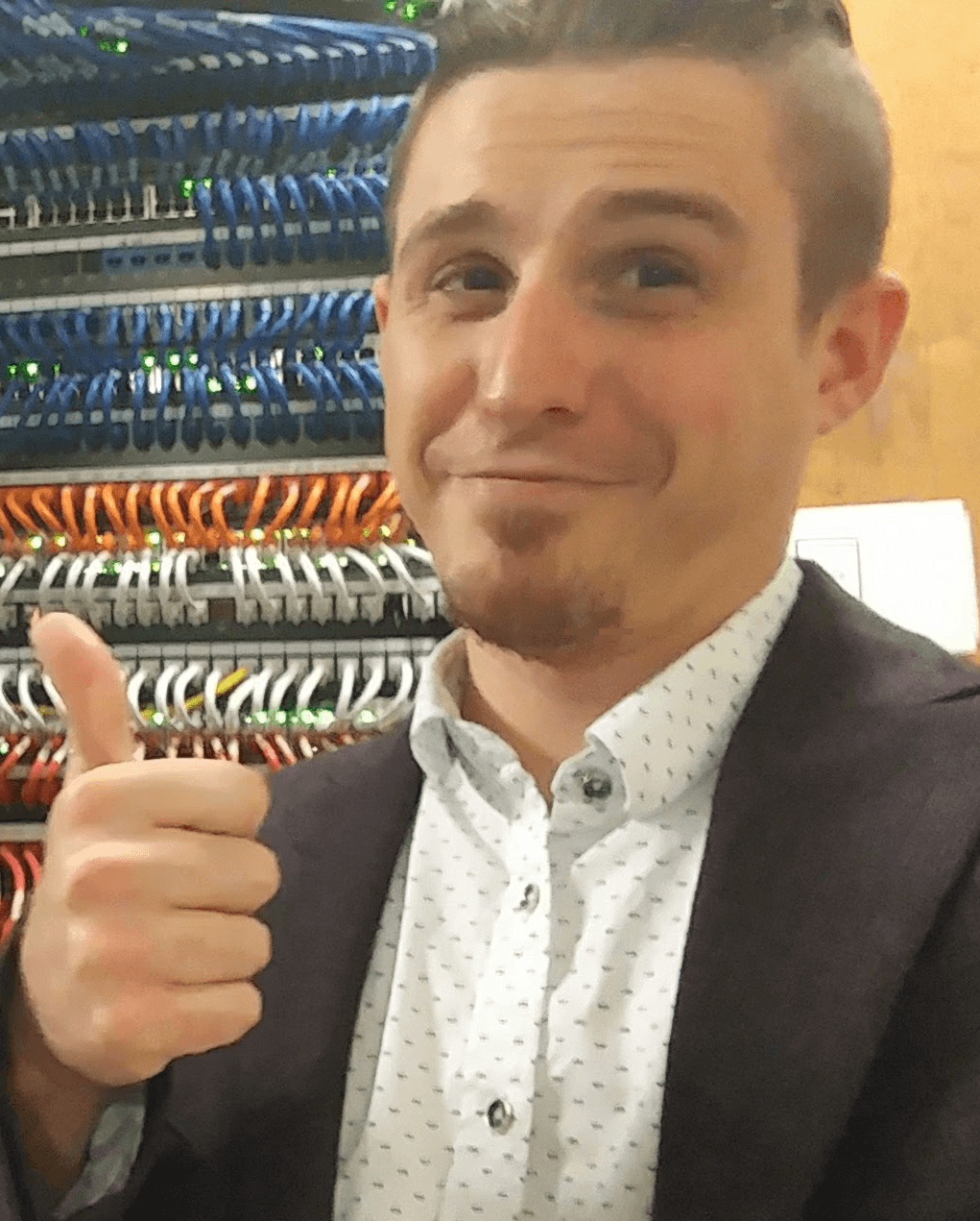 Sheamus analyzing a server room